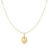 Gold Floral Oval Pendent Necklace